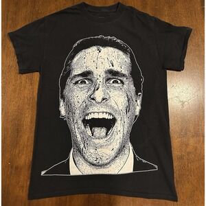 American Psycho Patrick Bateman R Rats T-Shirt Black Men's Size Small